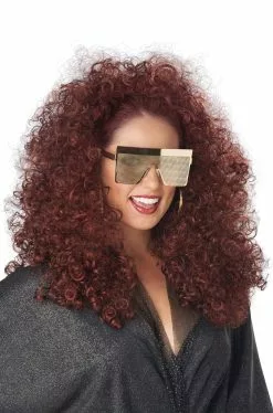 3/4 Curly Fall Adult Wig (Burgundy)