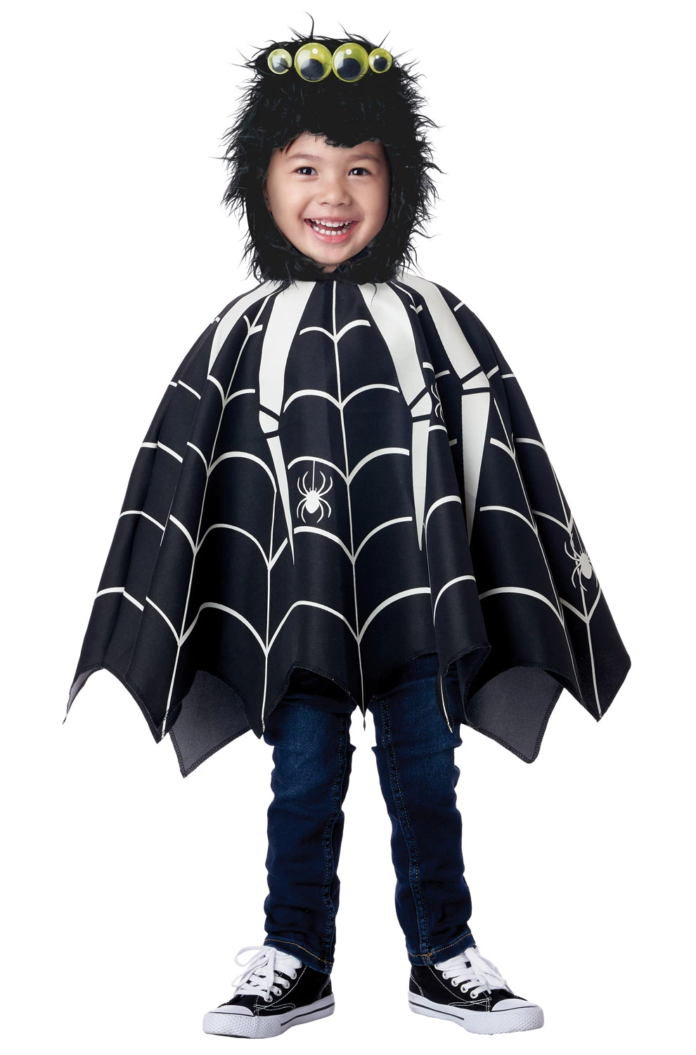 Glow In The Dark Spider Poncho Toddler Costume