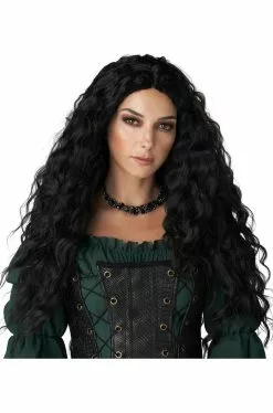Renaissance Maiden Adult Wig (Black)
