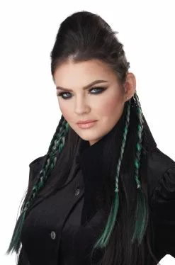 Clip-In Braids (Green/Grey)