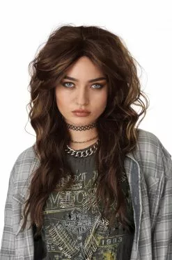 90'S Grunge Rocker Adult Wig (Brunette)