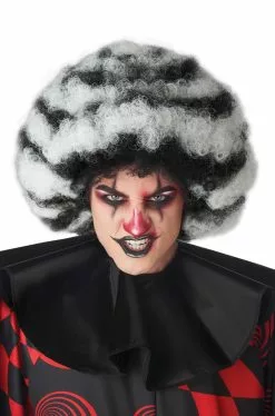 Spiral Clown Wig (Black/White)