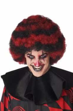 Spiral Clown Wig (Black/Red)