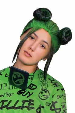 Billie Eilish Double Bun Adult Wig (Green)