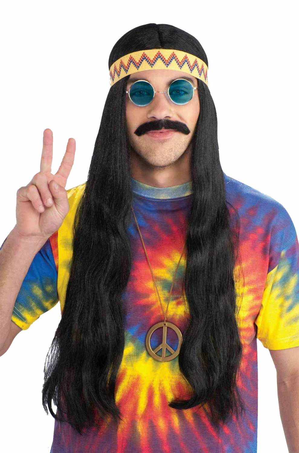 Hippie Dude Wig With Headband