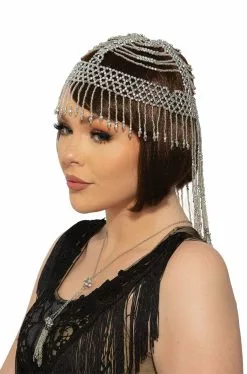 Silver Beaded Headpiece