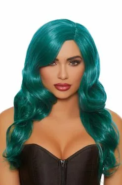 Long Wavy Teal Wig